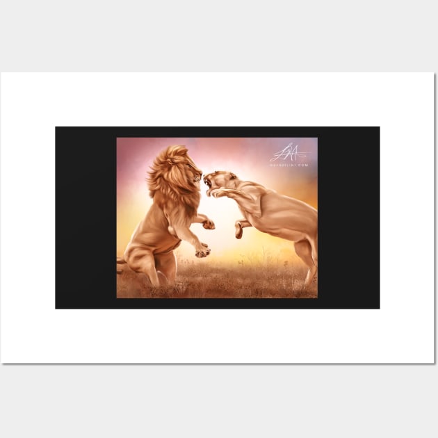 Digital Lion Talk Wall Art by wayneflint